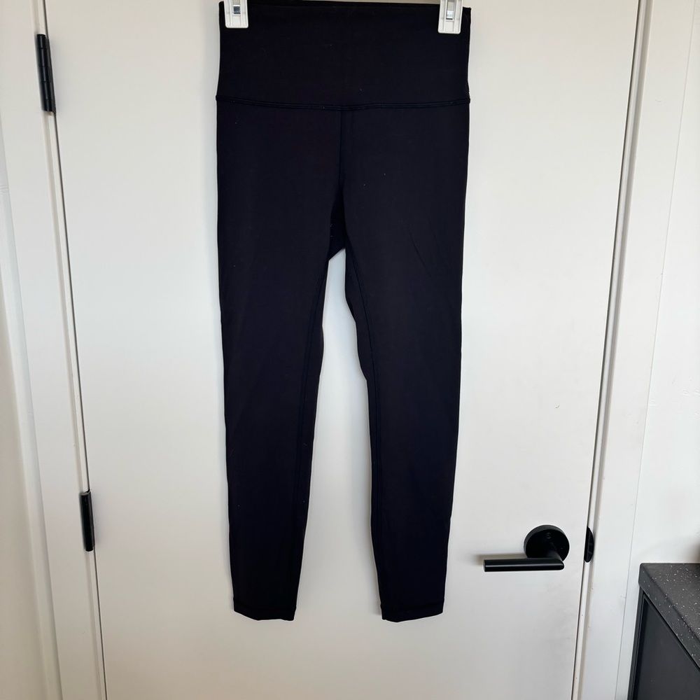 Lululemon Black Wunder Train High Rise Ribbed Tight Leggings - size 6
